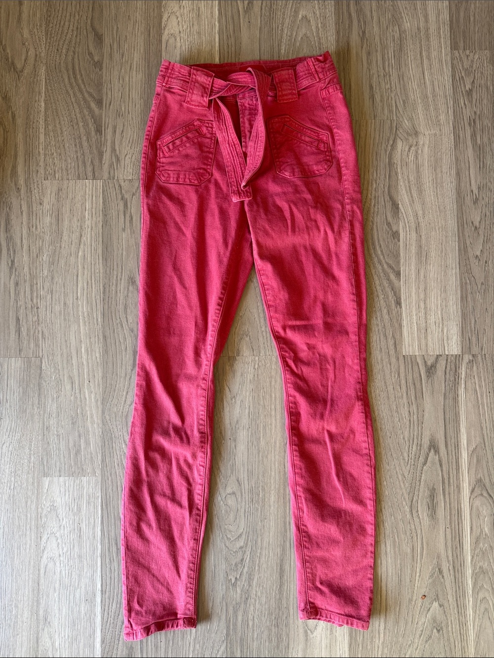 MOTHER High-Rise Skinny Jeans with Self-Tie Belt